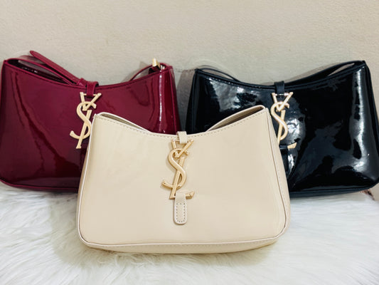 Y$L Premium Glossy Shoulder Bag (Off-White)