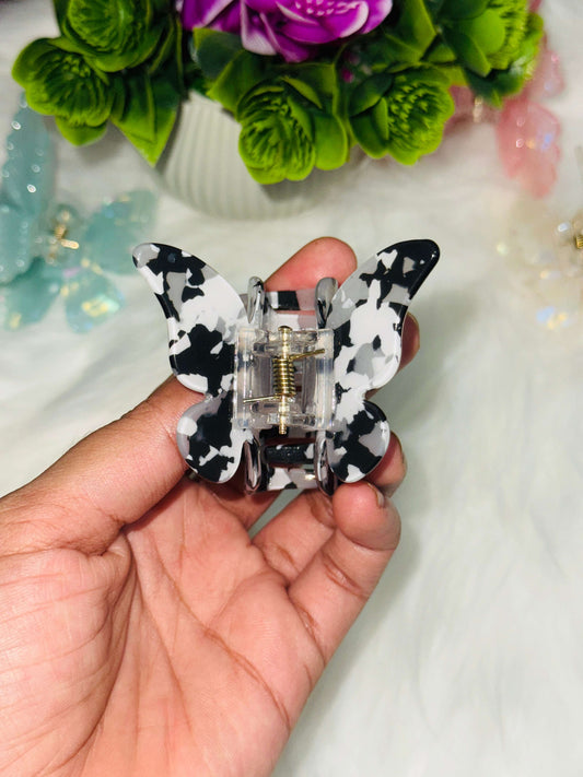 🐄 N12. Cow Print Butterfly Hairclaw – Round Wings✨