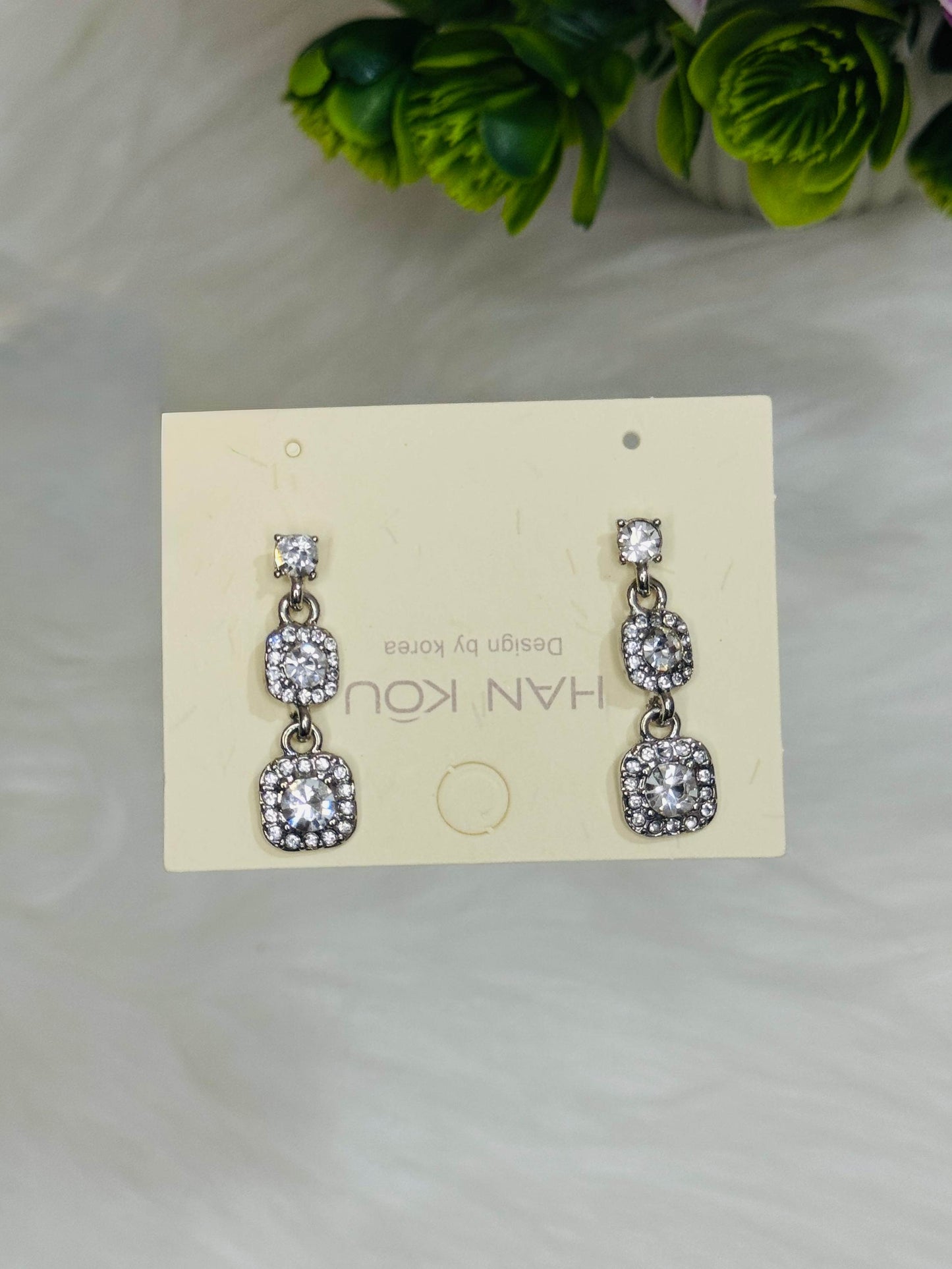 Earring Set 33 - Crystal Square Drops ✨
