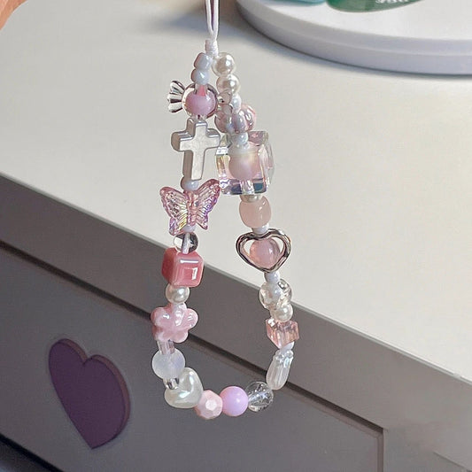 🎀 Sweet Pink Butterfly Phone Charm