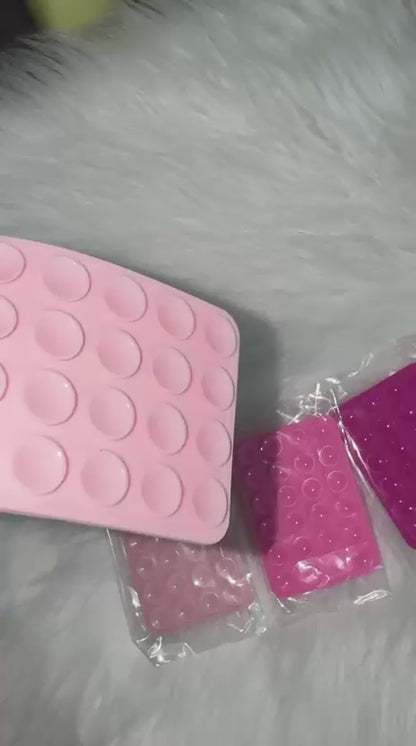 Double-Sided Silicone Suction Phone Holder – Stick, Hold & Glow!