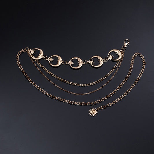 🌙 Celestial Half Moon Star Waist Chain (golden)🌙