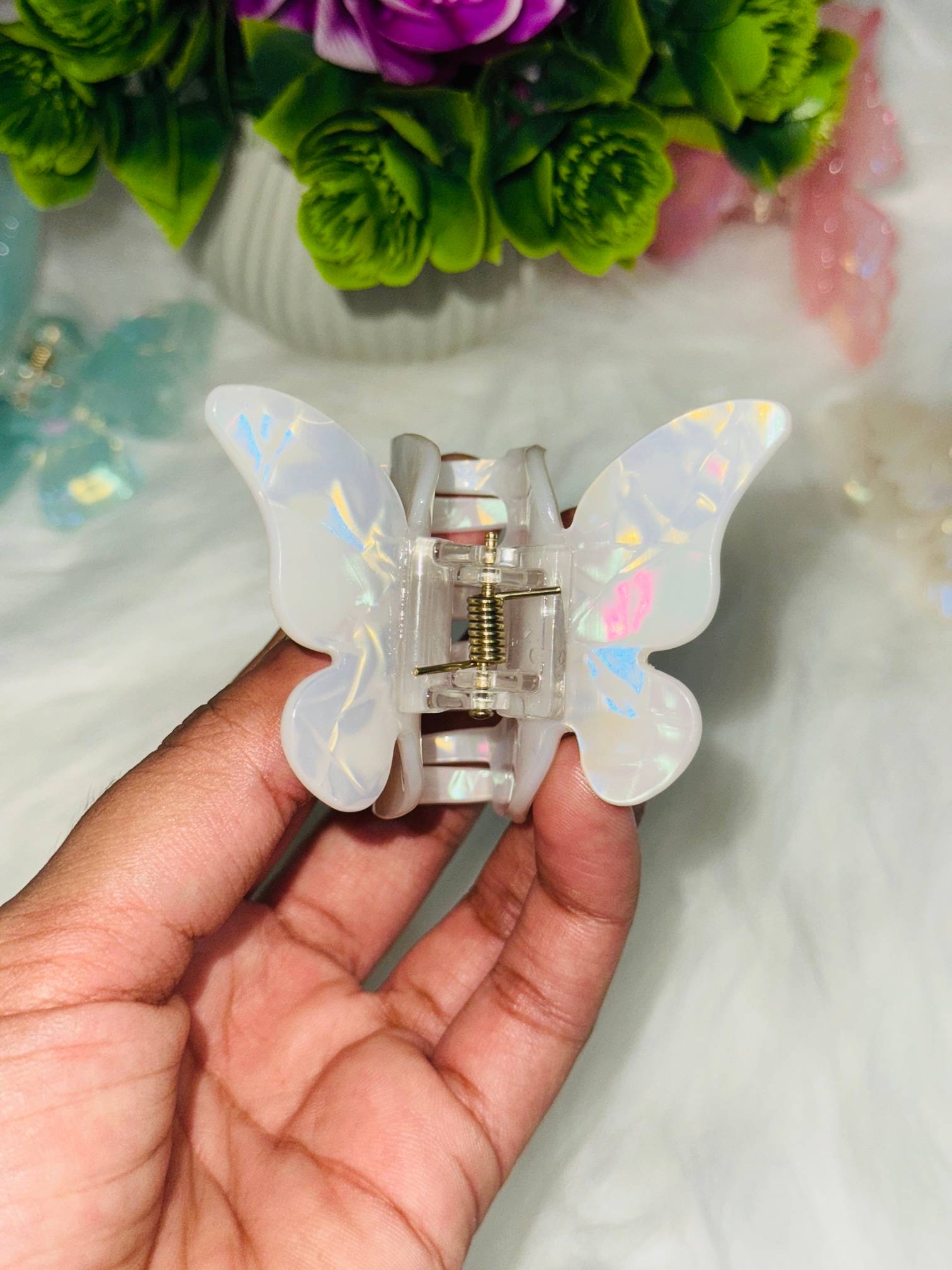 ✨N5. Ethereal Butterfly Hairclaw –  White Fairy🧚‍♀️