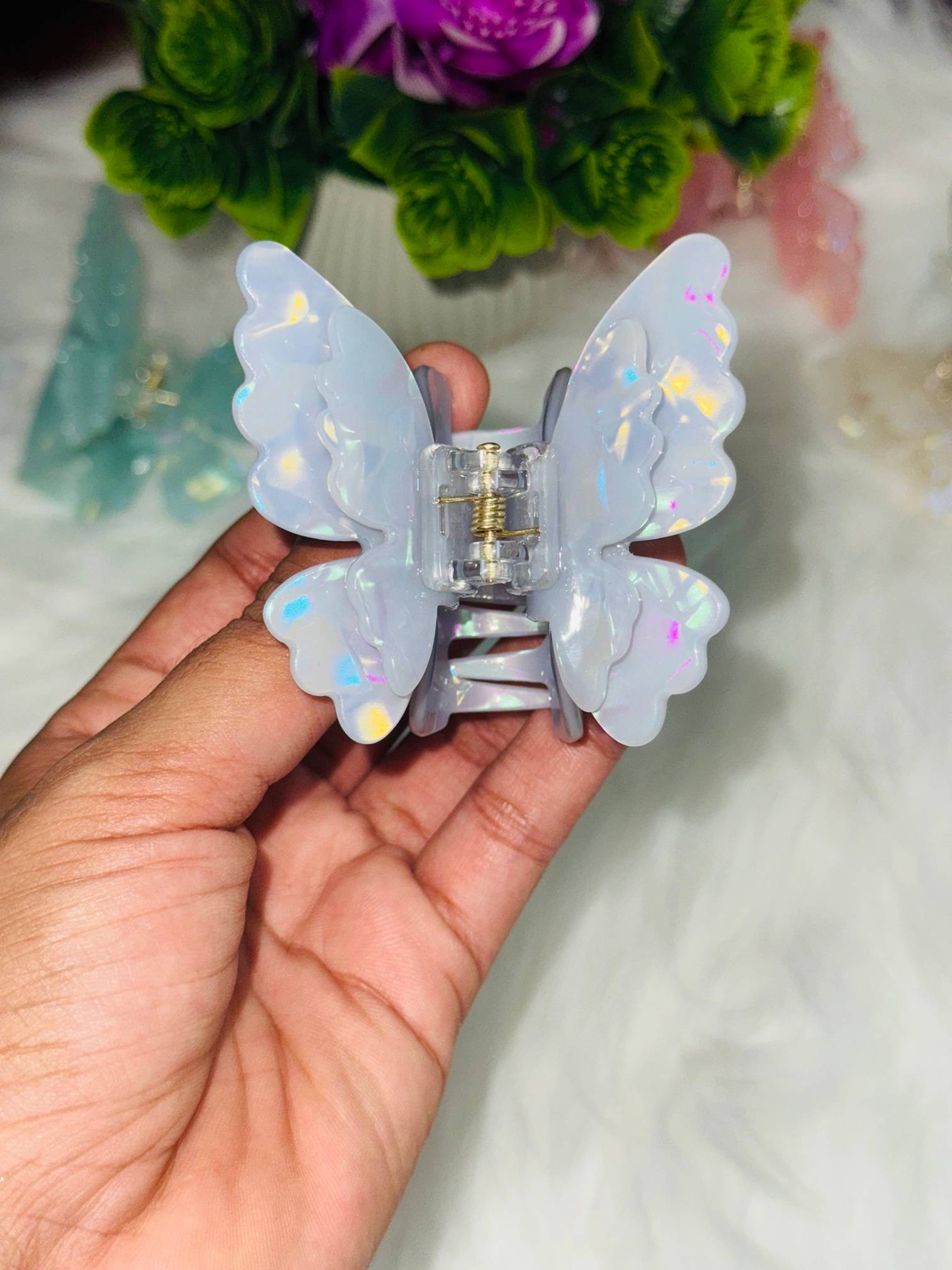 ✨ 7. Ethereal Butterfly Hairclaw –  Cloud  Fairy🧚‍♀️