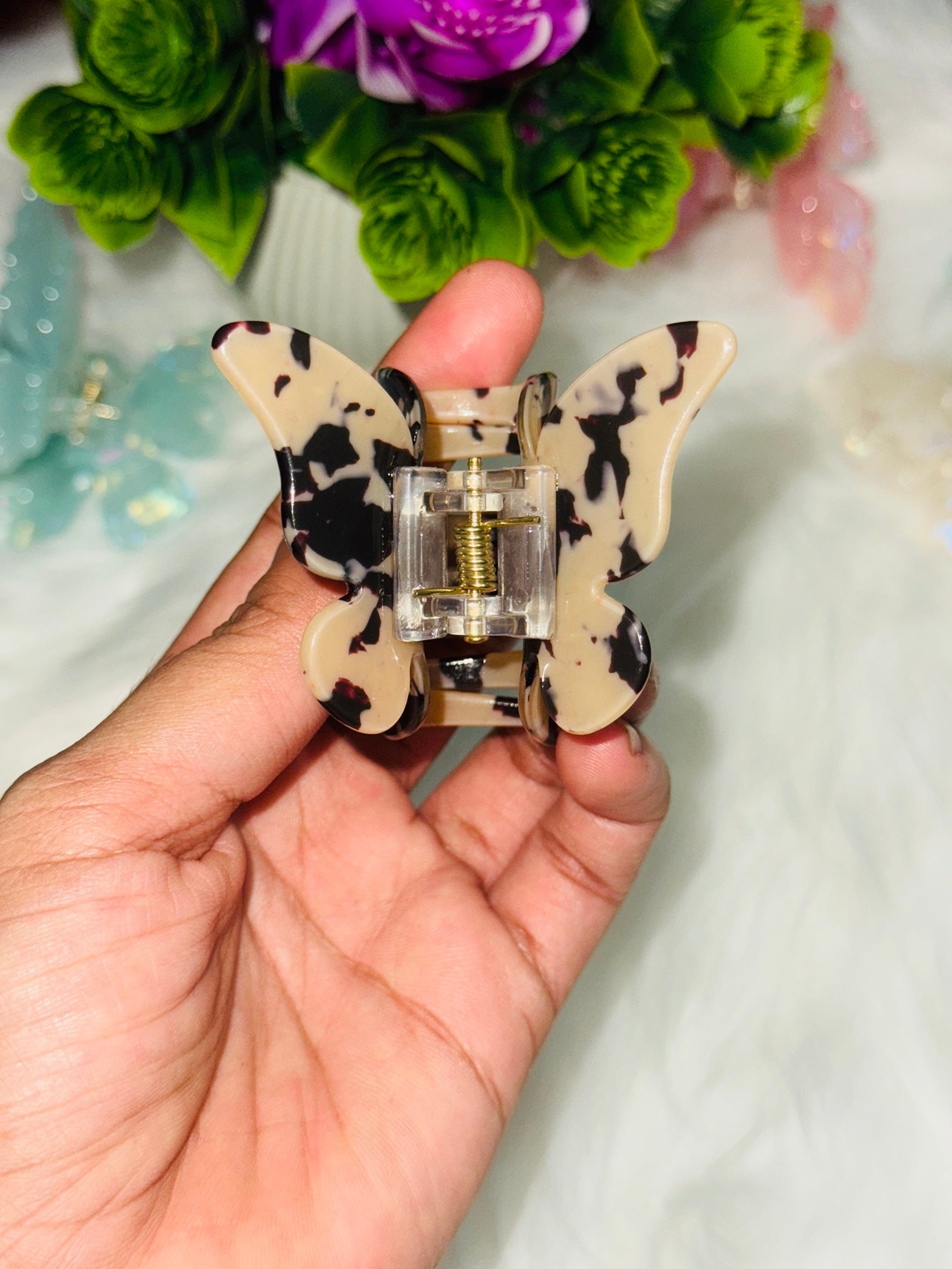 ✨ 3. Ethereal Butterfly Hairclaw –  Tortoiseshell Wings🧚‍♀️